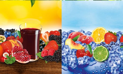 Pfanner Getränke Sortiment Fruchtsaft- und Eisteelandschaft bilden das Pfanner-Sortiment