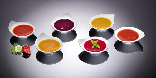 Pfanner B2B Halbfabrikate Fruchtpürees Pfanner Schälchen mit Fruchtpürees